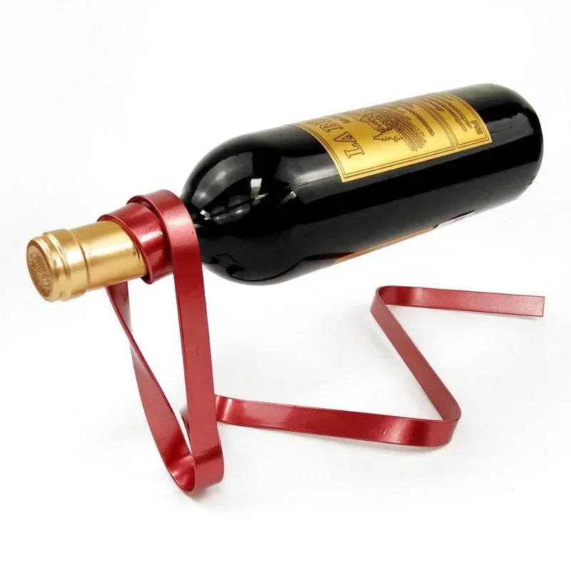 Ribbon Floating Iron Wine Holder