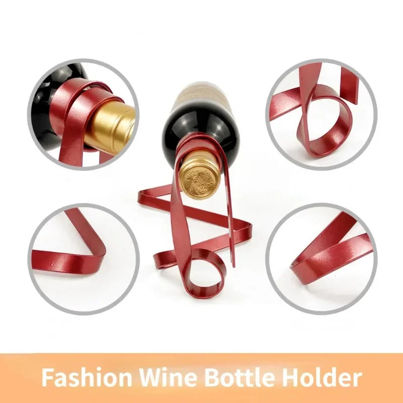 Ribbon Floating Iron Wine Holder